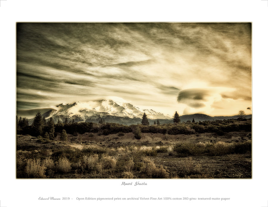 Velvet Fine Art print of photo art 'Mount Shasta - 5480'