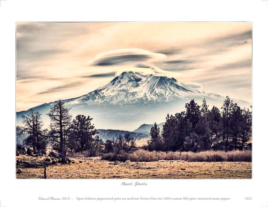 Velvet Fine Art print of photo art 'Mount Shasta - 5525'