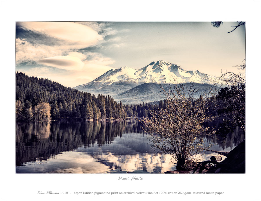Velvet Fine Art print of photo art 'Mount Shasta - 5566'