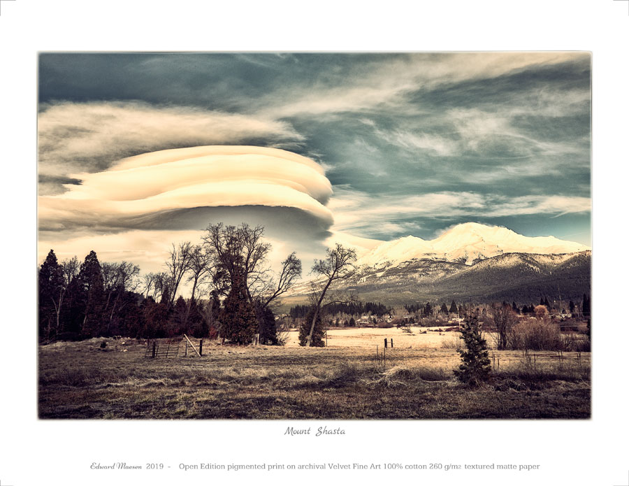 Velvet Fine Art print of photo art 'Mount Shasta - 5962'