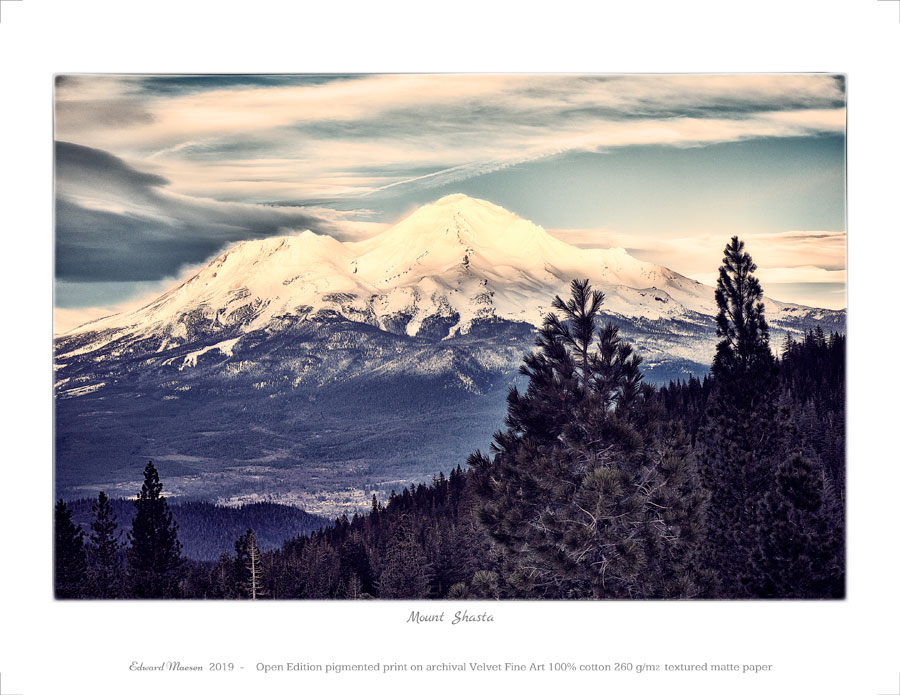 Velvet Fine Art print of photo art 'Mount Shasta - 5984'
