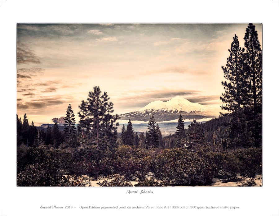 Velvet Fine Art print of photo art 'Mount Shasta - 6137'