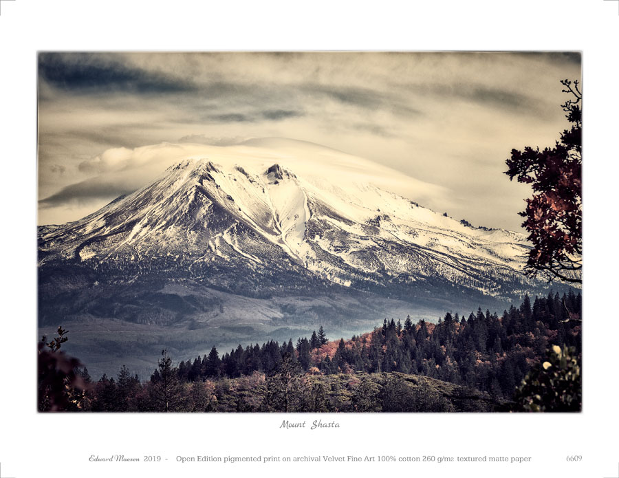 Velvet Fine Art print of photo art 'Mount Shasta - 6609'